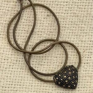 Sterling Vintage Heart Pendant Snake Chain Necklace